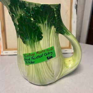 Vintage MonTe Verde Hand Painted Celery Pitcher